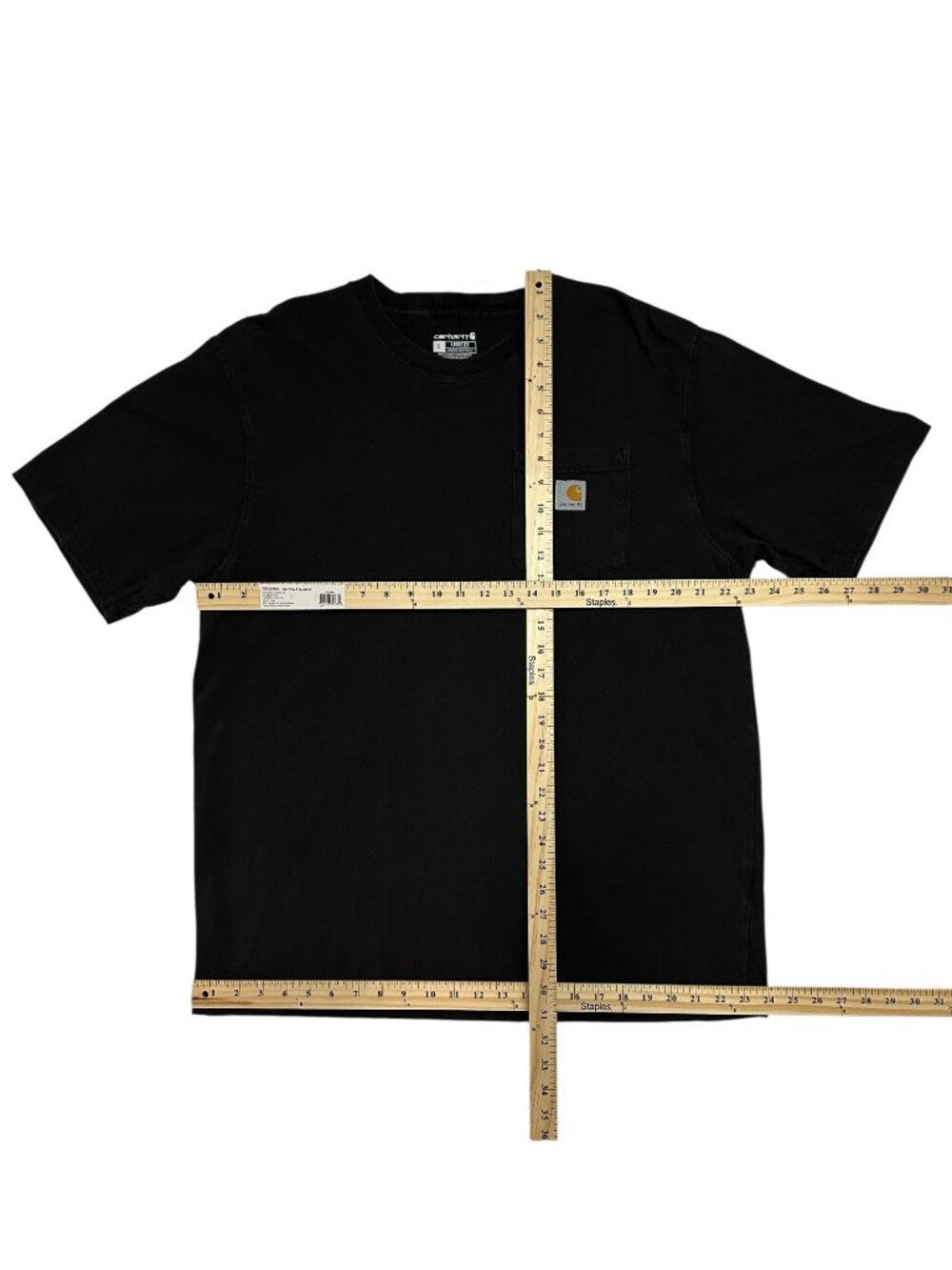 🫶 Carhartt Men's K87 Pocket Tee Black Loose Fit Heavyweight T-Shirt ~ Large - Picture 6 of 7